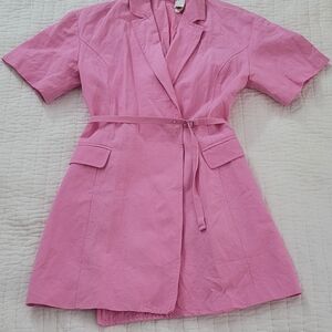 Zara Pink Belted Blazer Dress